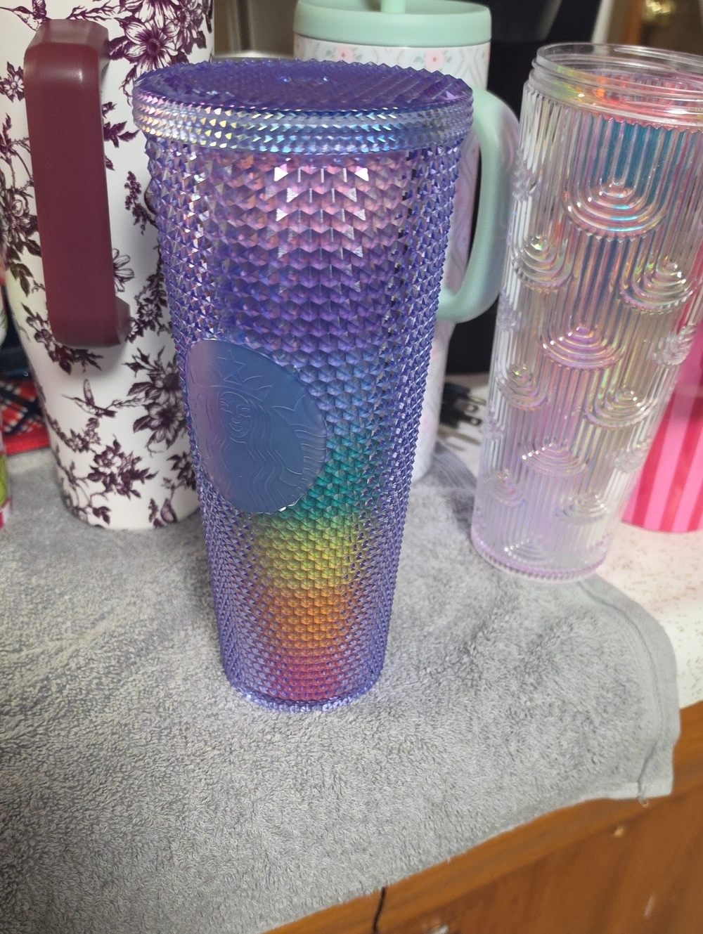 Starbucks Iridescent Purple Rainbow Studded Tumbler